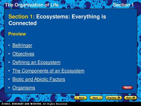 Section 1: Ecosystems: Everything is Connected