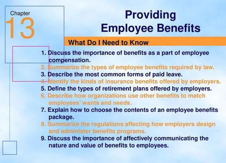 13 Providing Employee Benefits What Do I Need to Know