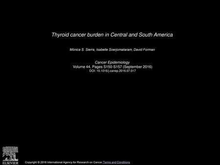 Thyroid cancer burden in Central and South America