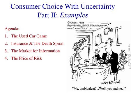 Consumer Choice With Uncertainty Part II: Examples