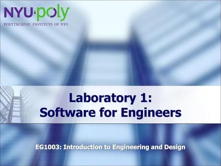 Laboratory 1: Software for Engineers