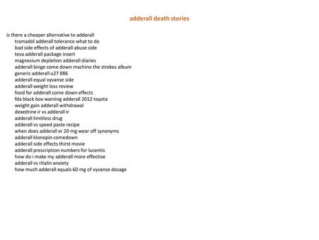 adderall death stories
