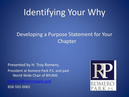 Developing a Purpose Statement for Your Chapter