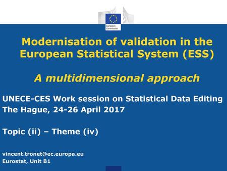 UNECE-CES Work session on Statistical Data Editing
