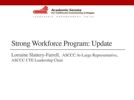 Strong Workforce Program: Update