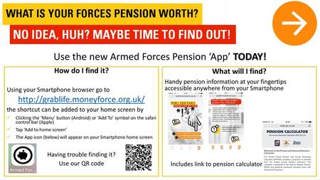 Use the new Armed Forces Pension ‘App’ TODAY!