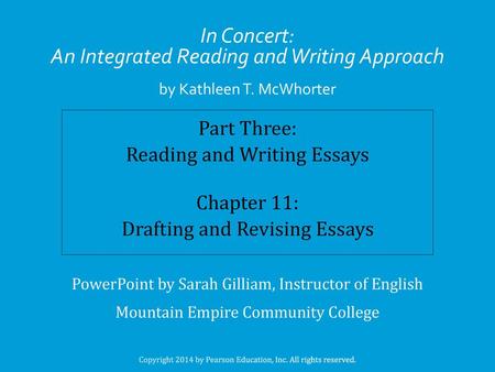 In Concert: An Integrated Reading and Writing Approach by Kathleen T