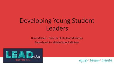 Developing Young Student Leaders