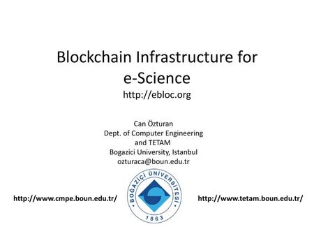 Blockchain Infrastructure for e-Science