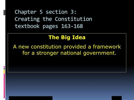 Chapter 5 section 3: Creating the Constitution textbook pages