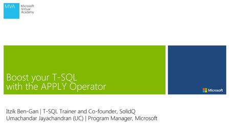 Boost your T-SQL with the APPLY Operator