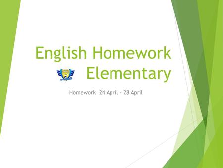 English Homework Elementary