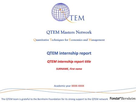 QTEM internship report