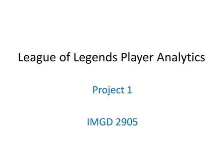 League of Legends Player Analytics