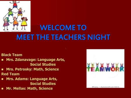 WELCOME TO MEET THE TEACHERS NIGHT