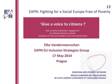 EAPN EU Inclusion Strategies Group