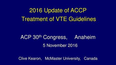 Treatment of VTE Guidelines