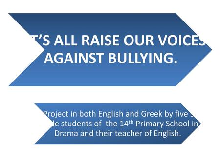 LET’S ALL RAISE OUR VOICES AGAINST BULLYING.