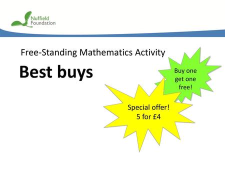 Free-Standing Mathematics Activity