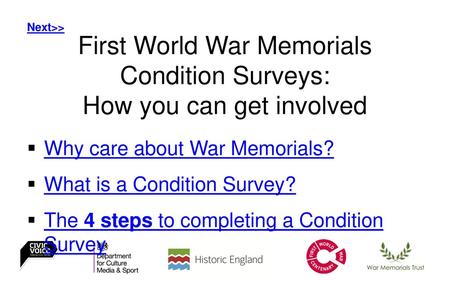 First World War Memorials Condition Surveys: How you can get involved