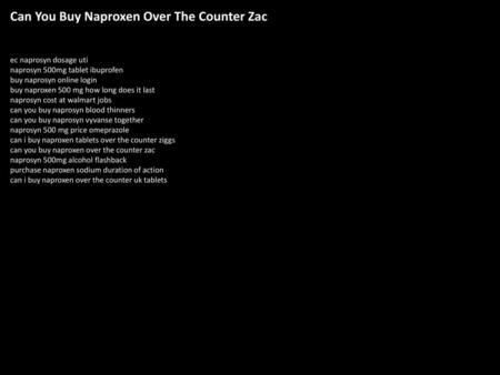 Can You Buy Naproxen Over The Counter Zac