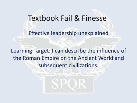 Textbook Fail & Finesse