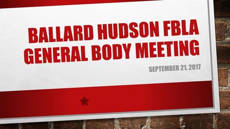 Ballard Hudson FBLA General Body Meeting
