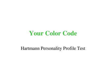 Hartmann Personality Profile Test