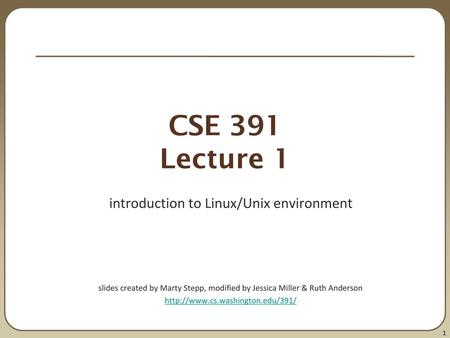 introduction to Linux/Unix environment