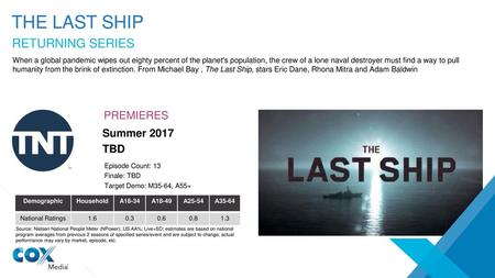 The Last ship RETURNING SERIES PREMIERES Summer 2017 TBD