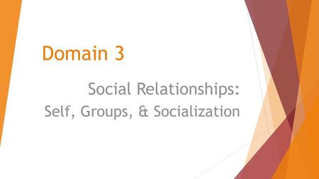 Social Relationships: Self, Groups, & Socialization