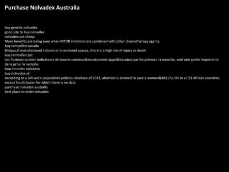 Purchase Nolvadex Australia