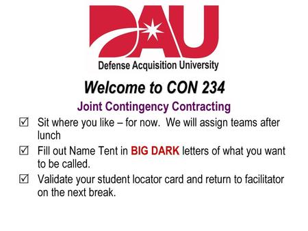 Joint Contingency Contracting