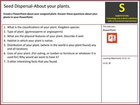 Seed Dispersal-About your plants.