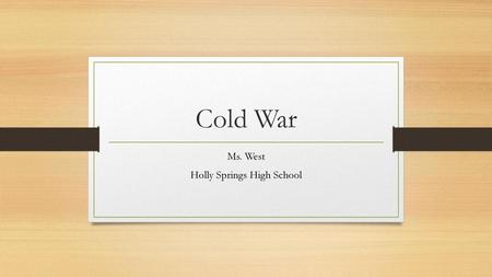 Ms. West Holly Springs High School