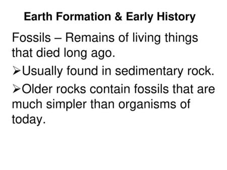 Earth Formation & Early History