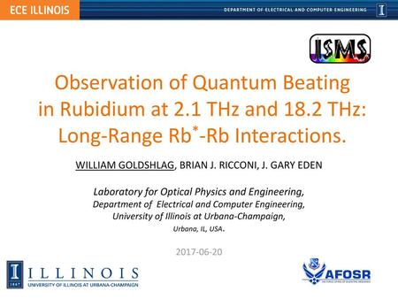 Observation of Quantum Beating in Rubidium at 2. 1 THz and 18