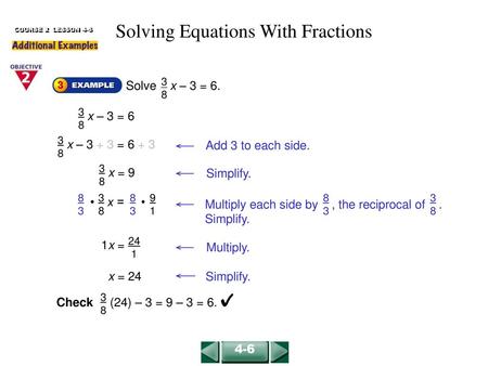 Solving Equations With Fractions