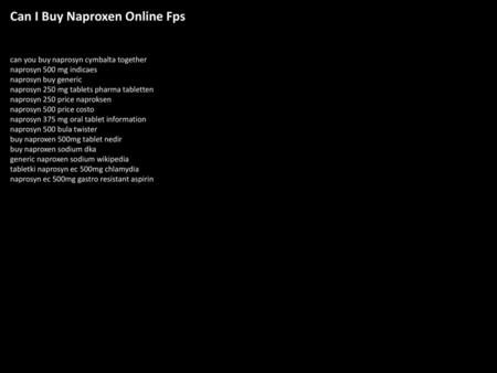 Can I Buy Naproxen Online Fps