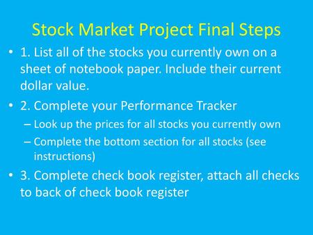 Stock Market Project Final Steps