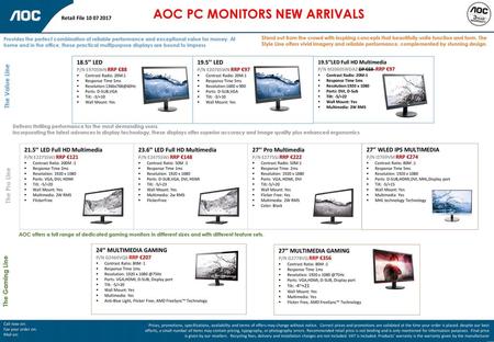 AOC PC MONITORS NEW ARRIVALS