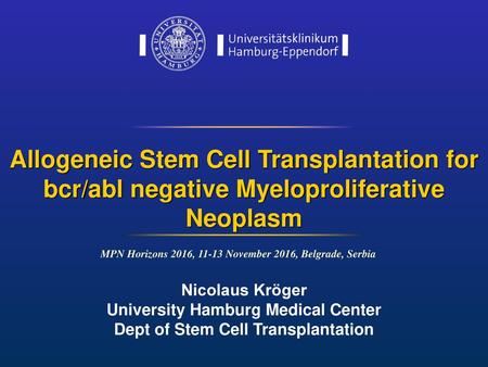 University Hamburg Medical Center Dept of Stem Cell Transplantation