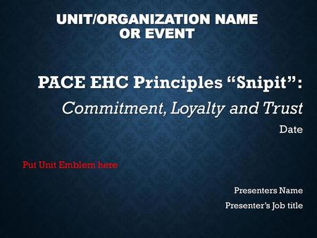 Unit/Organization Name or Event