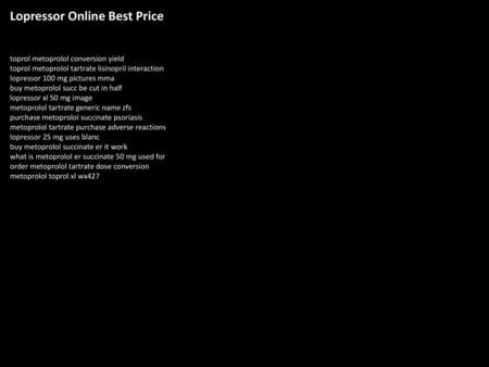Lopressor Online Best Price