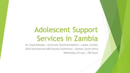 Adolescent Support Services in Zambia