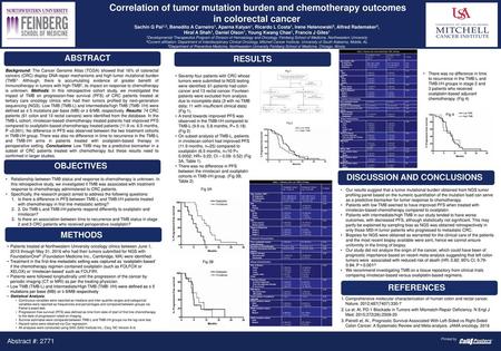 Correlation of tumor mutation burden and chemotherapy outcomes