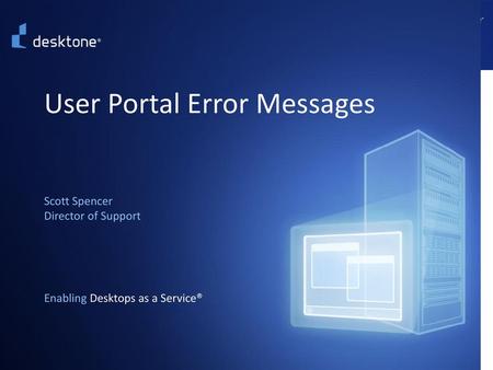 User Portal Error Messages