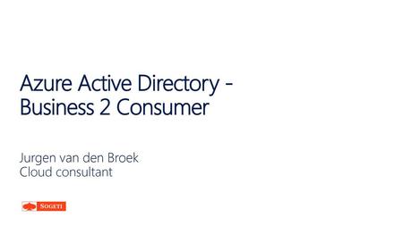 Azure Active Directory - Business 2 Consumer