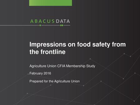 February 2016 Prepared for the Agriculture Union