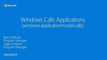Windows Calls Applications (windows.applicationmodel.calls)